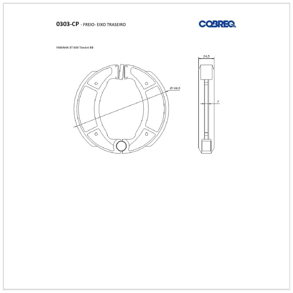 Sapata Freio Traseira - Cobreq - 0303-CP - (1)