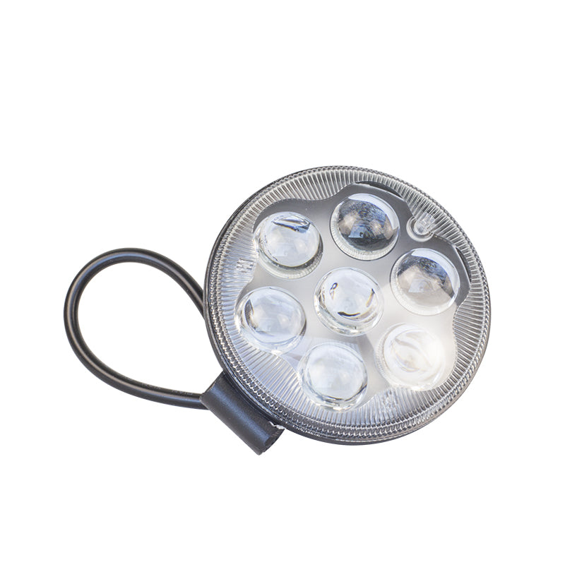 Kit Farol Auxiliar Redondo 7 LEDs 12V/24V 18W - Teslla - Tk1001C - (4)