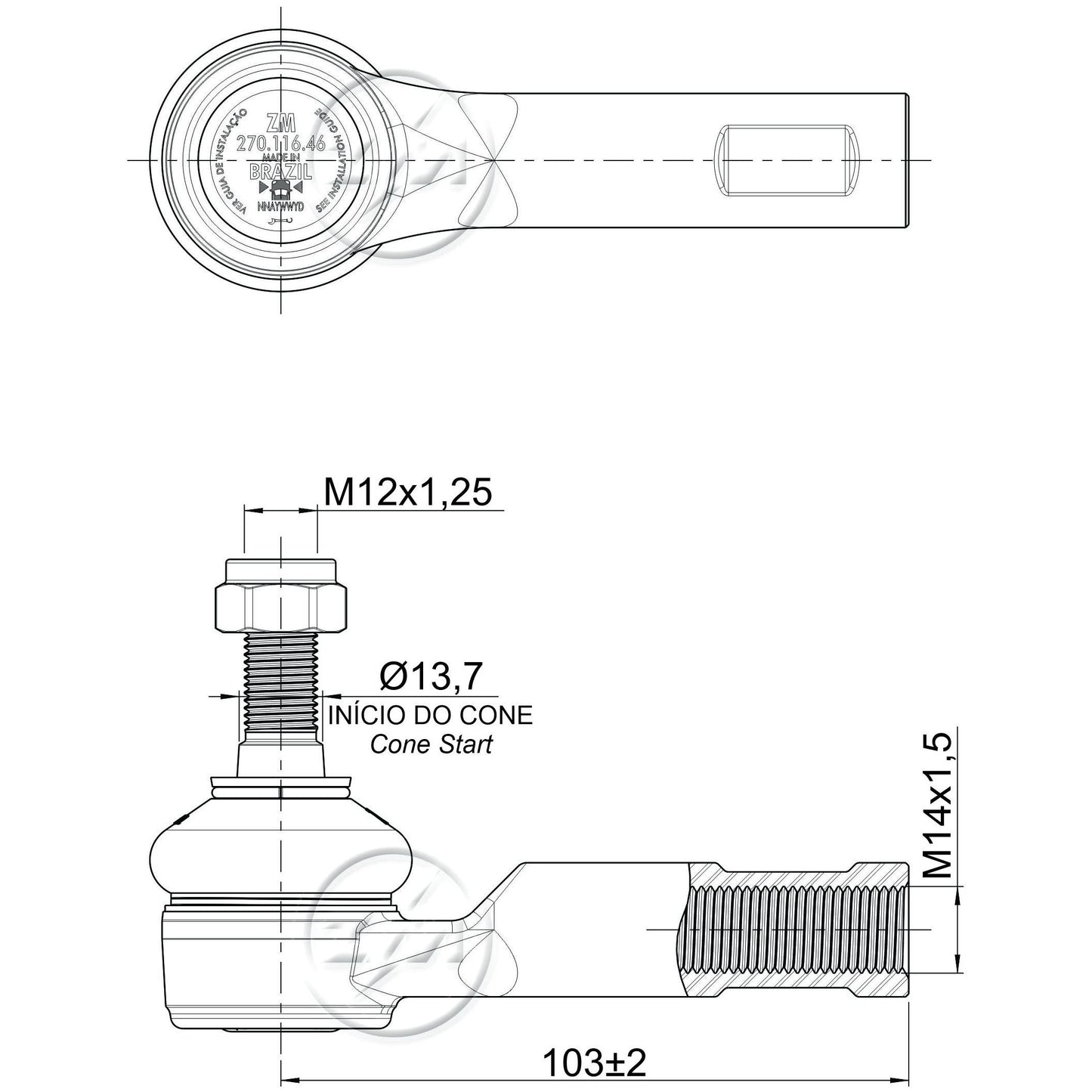 Par Terminal de Direção - ZM - 270.116.46 - (5)