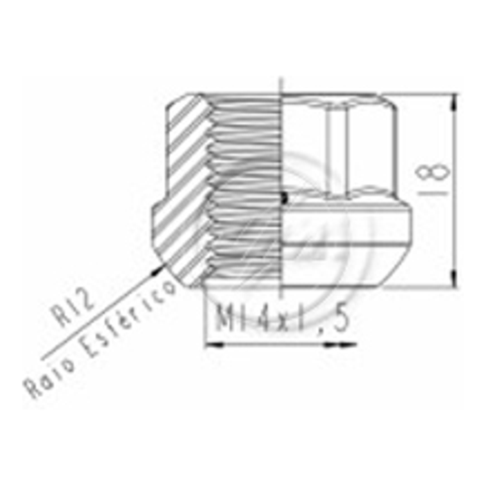 Kit 100 Porca da Roda M14-1,5 x CH19 x H18 - ZM - 29.014.01 - (2)
