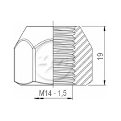 Kit 100 Porca da Roda M14-1,5 x CH22 x H19 - ZM - 29.014.89 - (2)