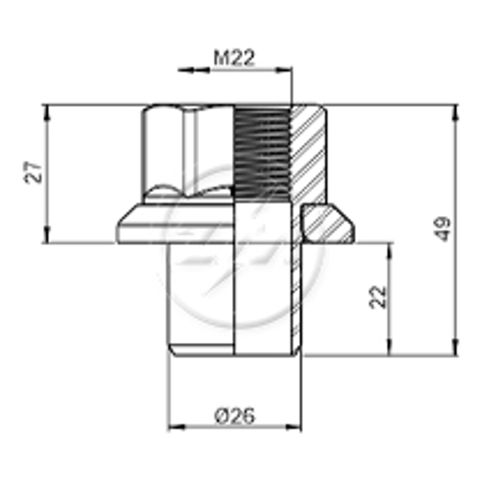 Kit 20 Porca Centralizadora Roda M22x1,5xCH32/49 - (2)