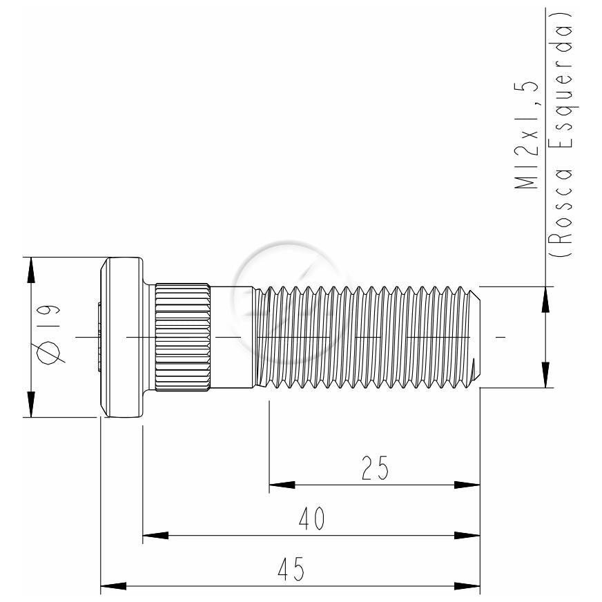 Kit 50 Parafuso de Roda M12-1,5 x 40/46 - ZM - 30.012.88 - (2)