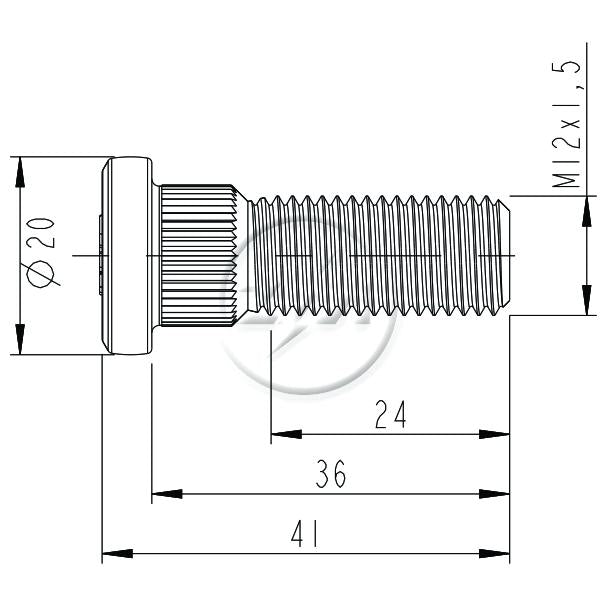 Kit 50 Parafuso de Roda M12-1,5 x 36/41 - ZM - 30.012.93 - (2)