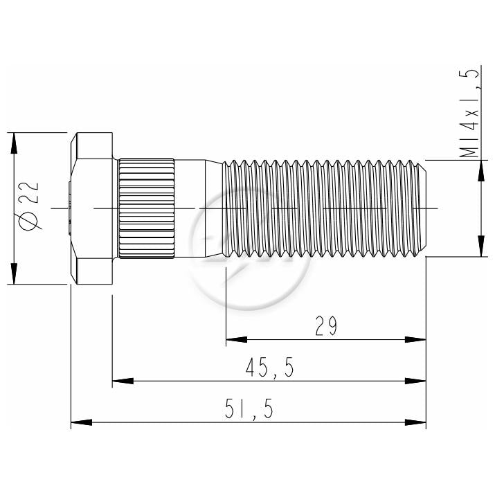 Kit 30 Parafuso de Roda M14-1,5 x 45,5/51,5 - ZM - 30.014.89 - (2)