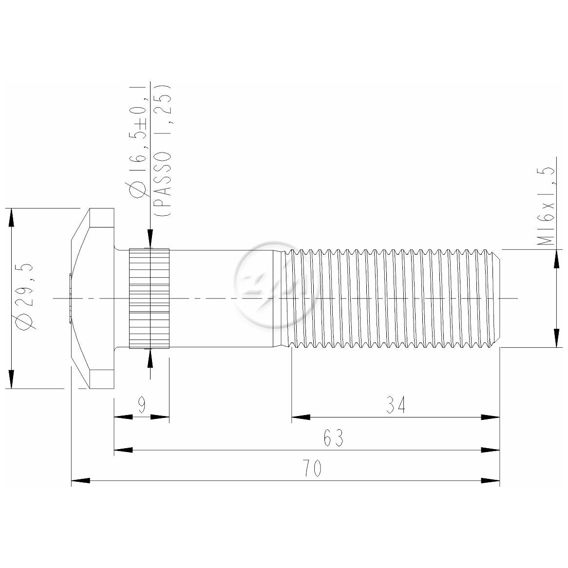 Kit 50 Parafuso de Roda M16-1,5 x 63/70 - ZM - 30.016.01 - (2)