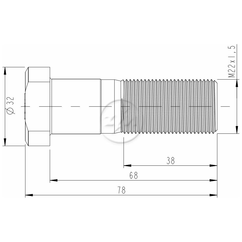 Kit 25 Parafuso de Roda M22-1,5 x 68/78 - ZM - 30.022.14 - (2)