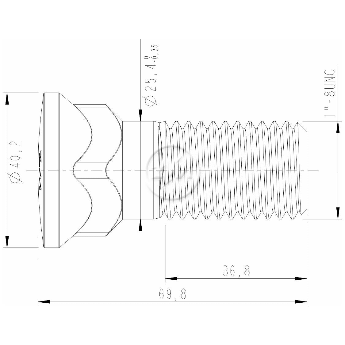 Kit 20 Parafuso da Lâmina Trator 1"-8UNC x 2,3/4" - (2)
