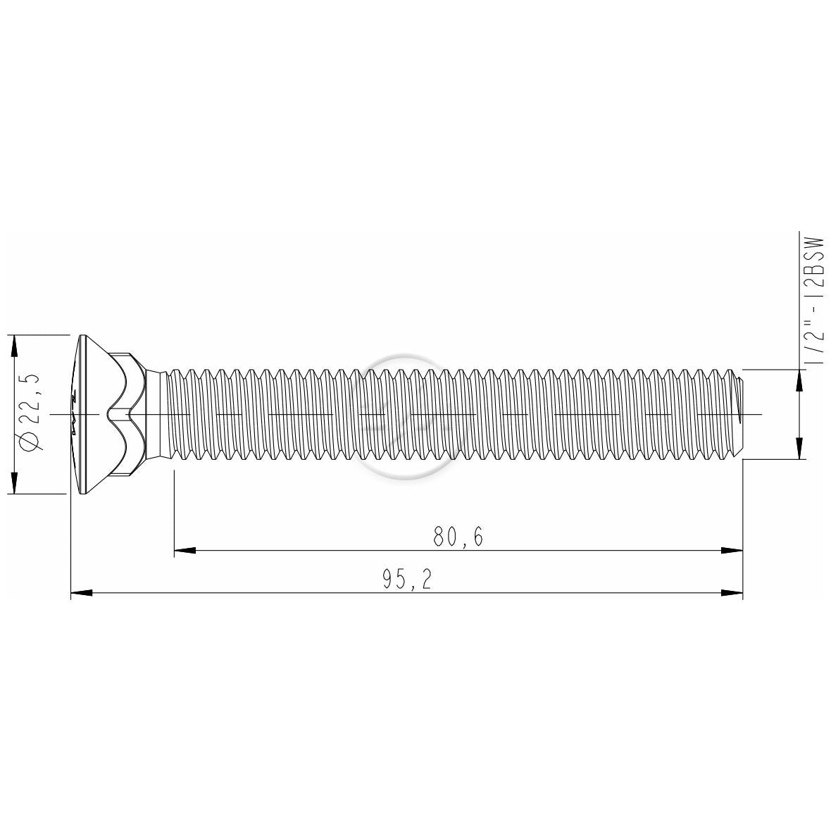 Kit 50 Parafuso Lâmina Trator 1/2"-12BSW x 3.3/4" - (2)