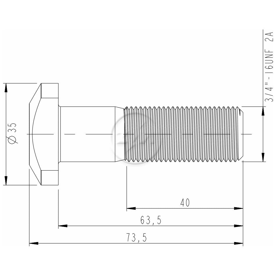 Kit 30 Parafuso de Roda 3/4"-16UNF x 62,4/72,4 - (2)