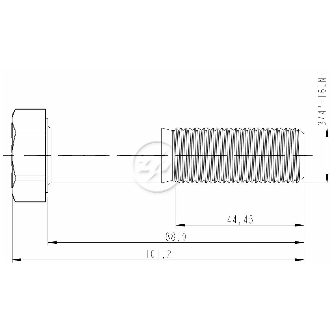 Kit 50 Parafuso de Roda 3/4"-16UNF x 88,9/101,2 - (2)