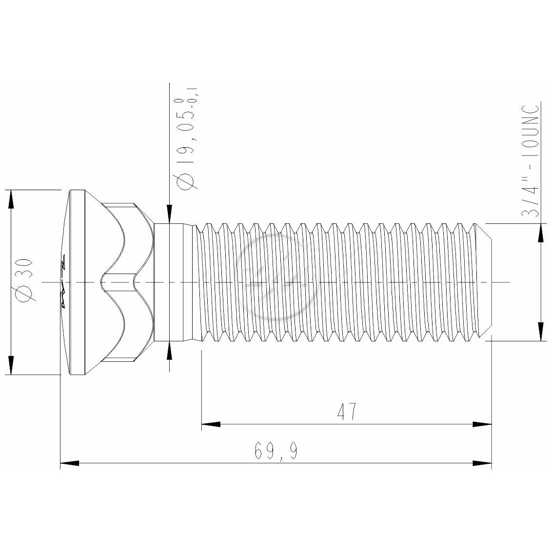 Kit 75 Parafuso Lâmina Trator 3/4"-10UNC x 2,3/4" - (2)