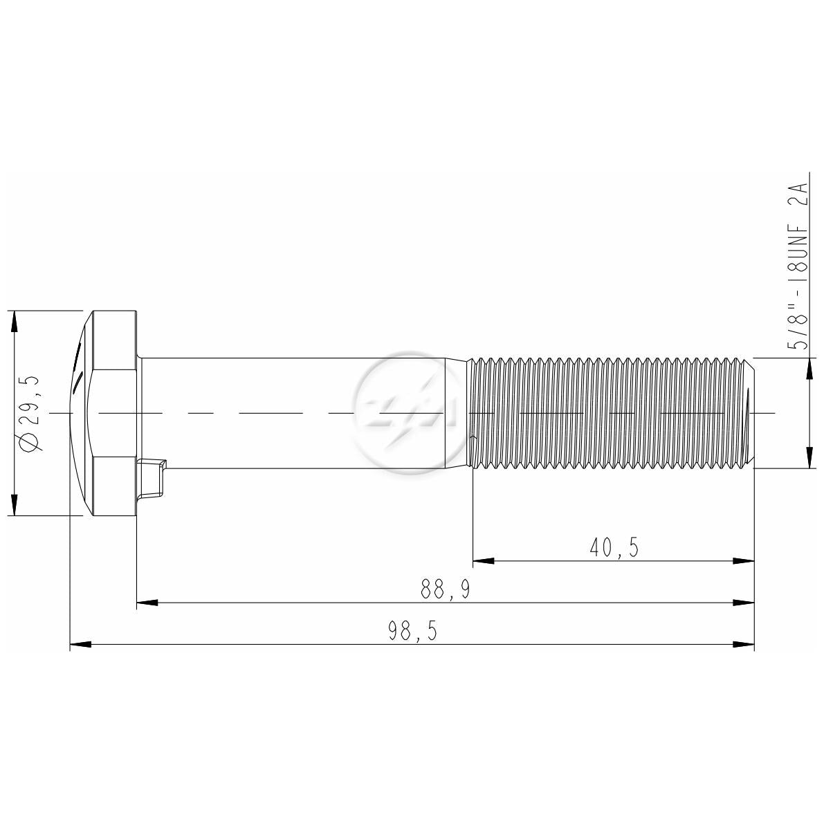 Kit 50 Parafuso de Roda 5/8"-18UNF x 88,9/98,5 - (2)