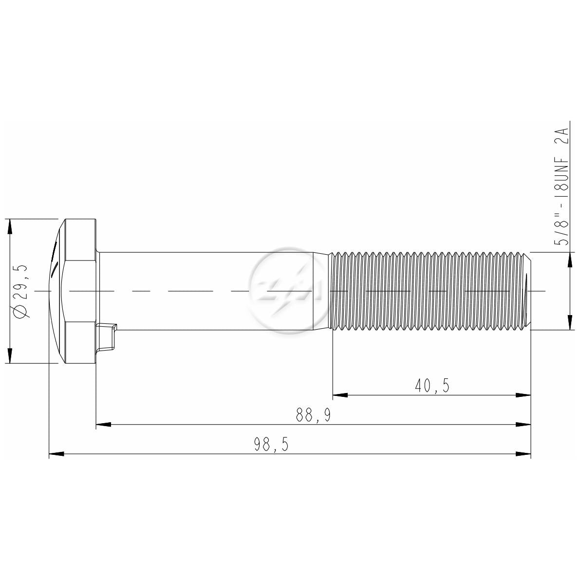 Kit 25 Parafuso de Roda 5/8"-18UNF x 88,9/98,5 - (2)