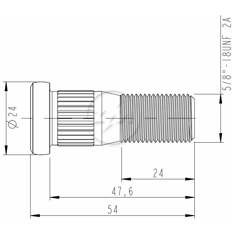 Kit 30 Parafuso de Roda 5/8"-18UNF x 47,6/54 - (2)