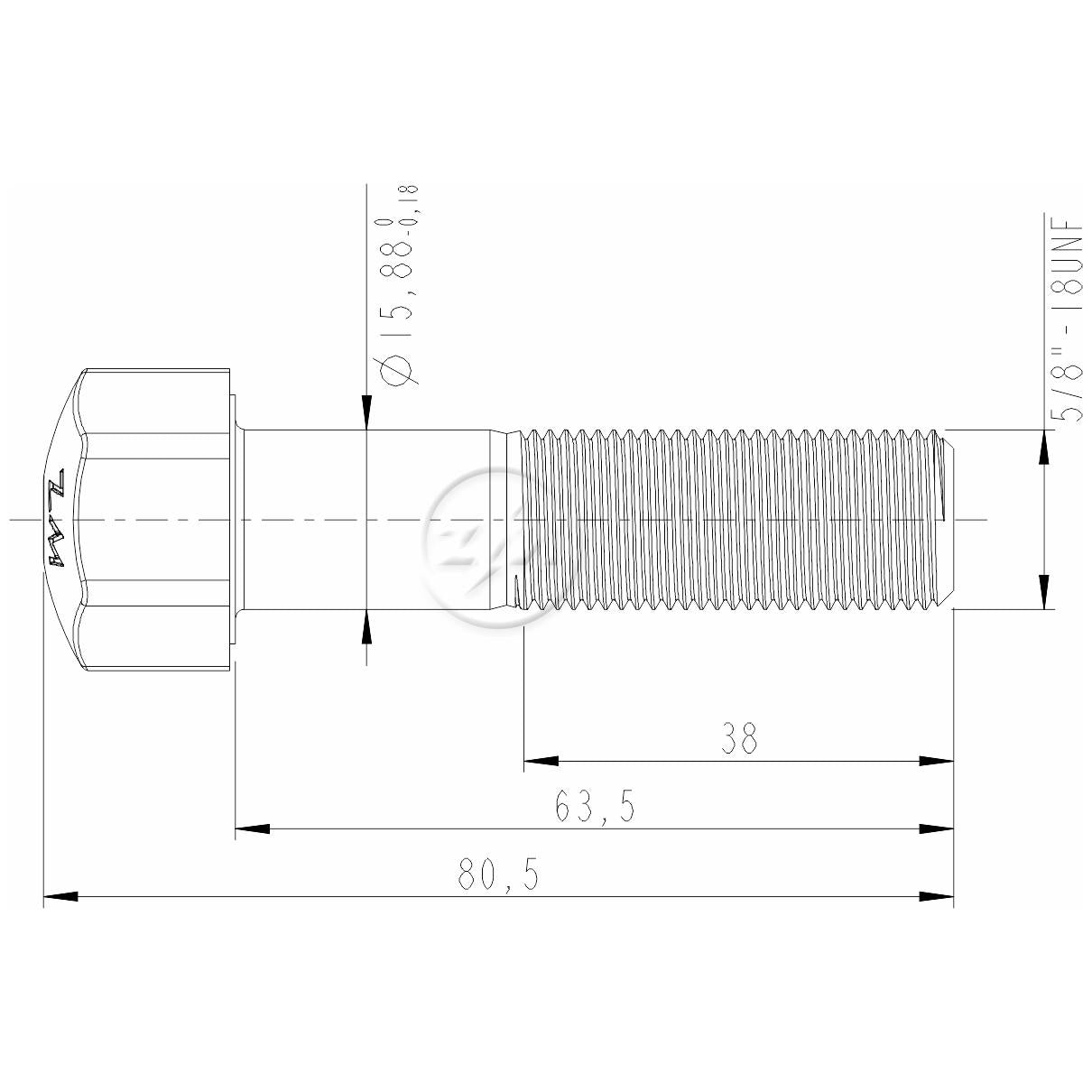 Kit 25 Parafuso da Esteira 5/8"-18UNF x 2,1/2" - (2)