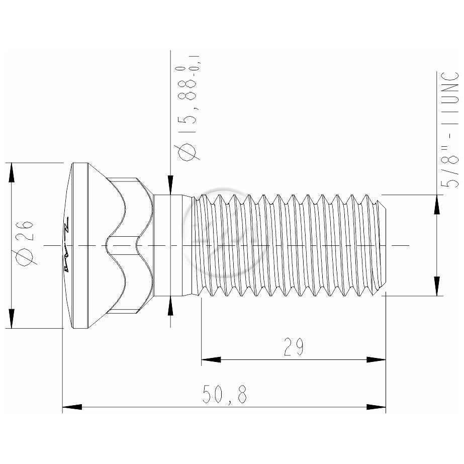 Kit 50 Parafuso da Lâmina Trator 5/8"-11UNC x 2" - (2)