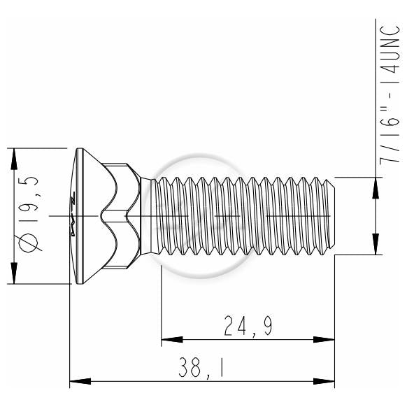 Kit 100 Parafuso Lâmina Trator 7/16"-14UNCx 1,1/2" - (2)