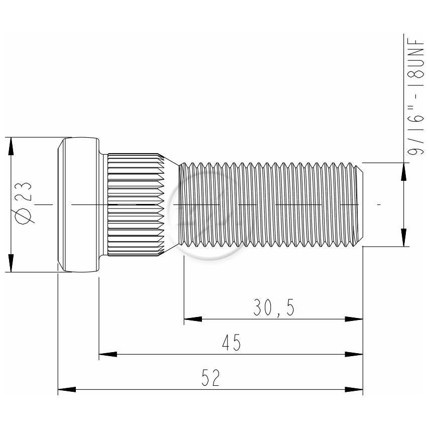 Kit 50 Parafuso de Roda 9/16"-18UNF x 45/53 - ZM - 30.916.32 - (2)