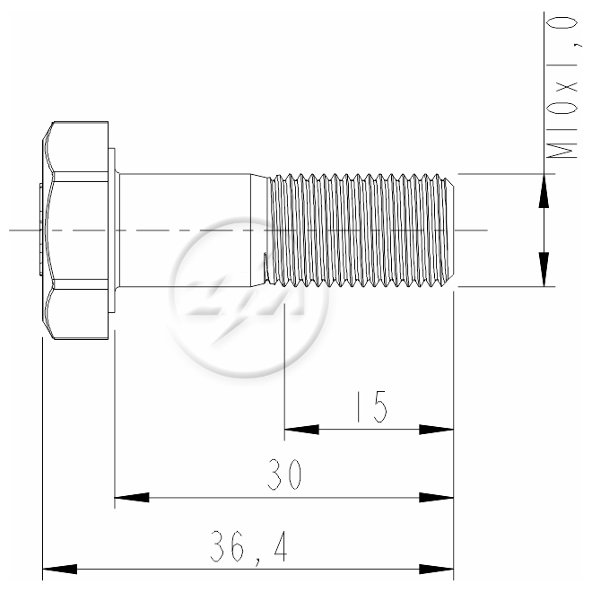 Kit 80 Parafuso do Cardan M10-1,0 X 30 X CH17 - (2)