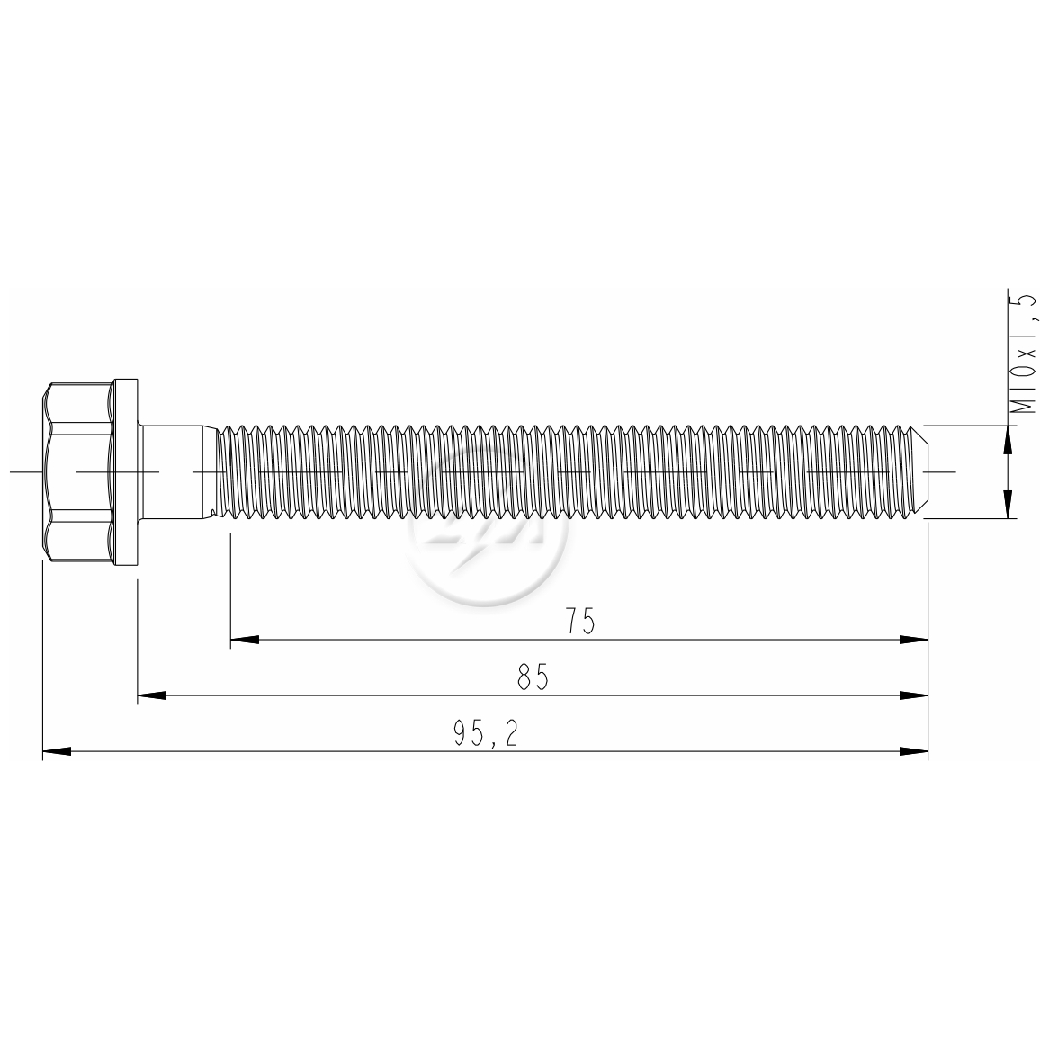 Kit 50 Parafuso Coletor Escape M10-1,5 X 85 X CH17 - (2)