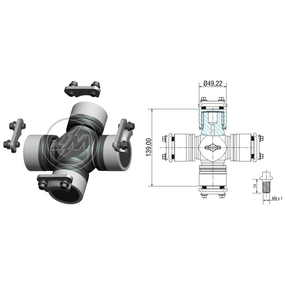 Cruzeta do Cardan - ZM - 35.001.21 - (1)