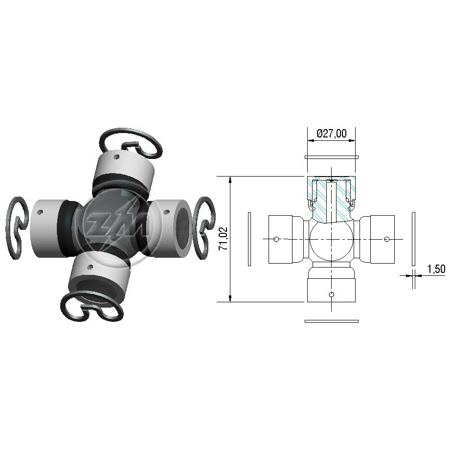 Cruzeta do Cardan - ZM - 35.001.32 - (1)
