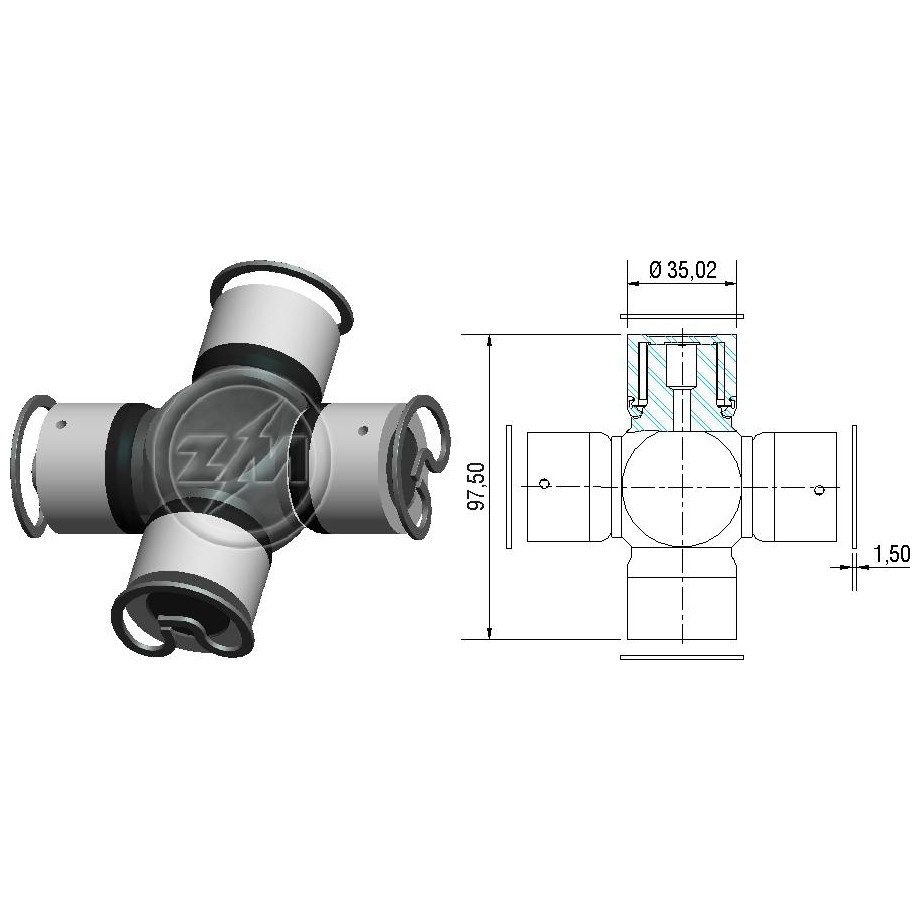 Cruzeta do Cardan - ZM - 35.001.41 - (1)
