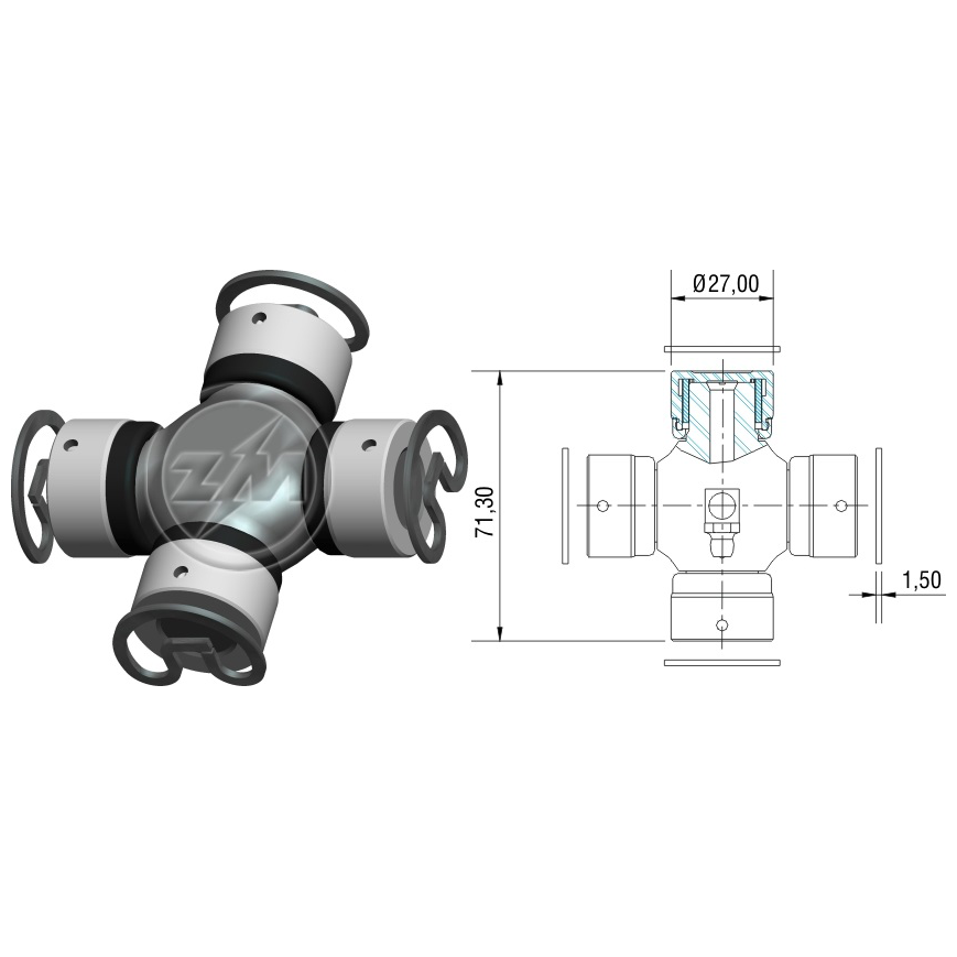 Cruzeta do Cardan - ZM - 35.001.45 - (1)