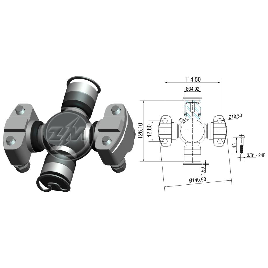 Cruzeta do Cardan - ZM - 35.003.00 - (1)