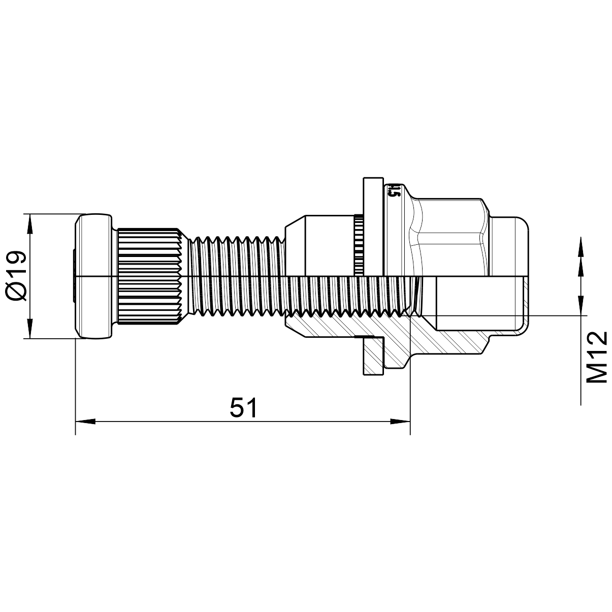Kit 50 Parafuso Roda M12-1,5x45,5/51xCH21xH37 - ZM - (2)
