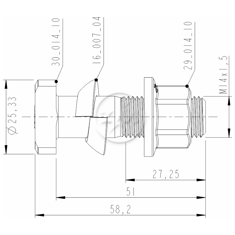 Kit 30 Parafuso Roda M14-1,5x51/58,2xCH19xH16 - ZM - (2)