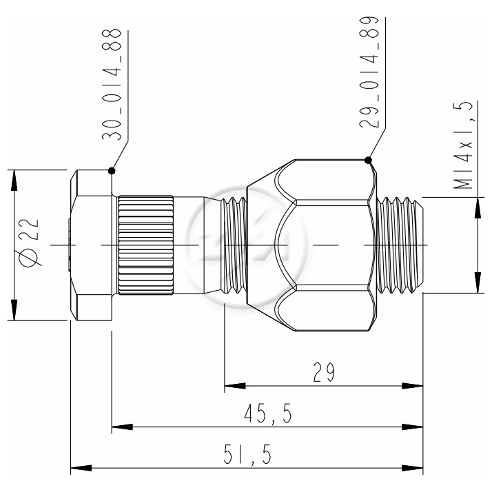 Kit 30 Parafuso Roda M14-1,5x45,5/51,5xCH22 - ZM - 40.014.88 - (2)