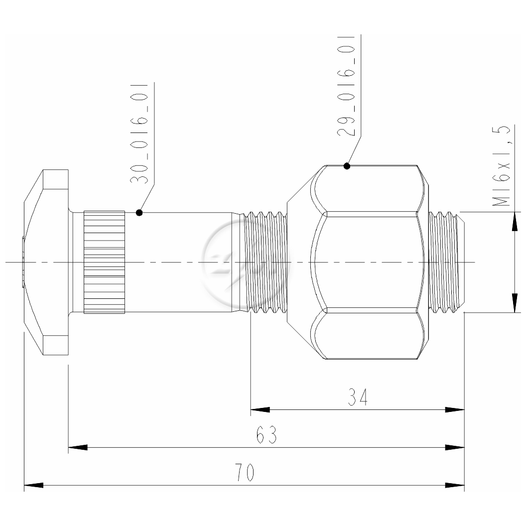 Kit 40 Parafuso Roda M16-1,5x63/70xCH27xH22,5 - ZM - (2)
