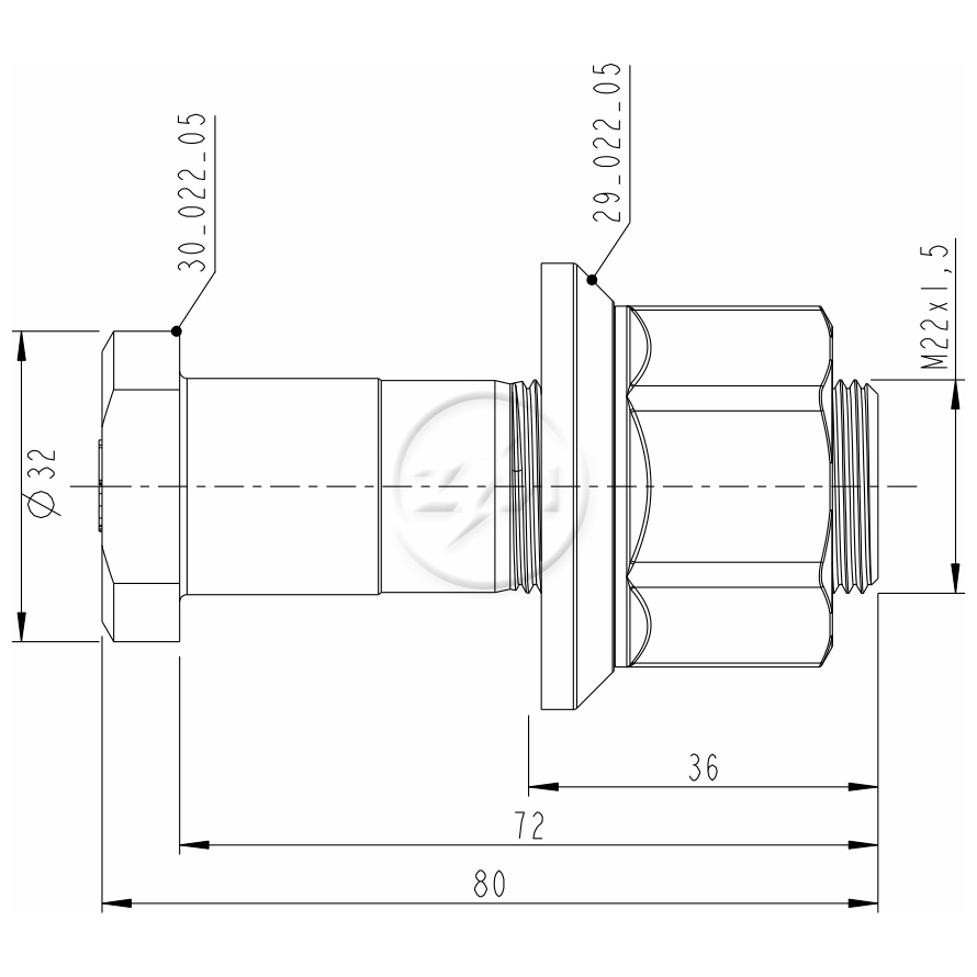 Kit 30 Parafuso Roda M22-1,5x72/82xCH33xH30 - ZM - 40.022.97 - (2)