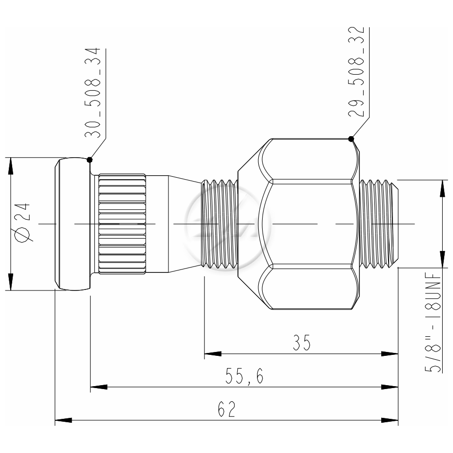 Kit 30 Parafuso Roda 5/8"x55,6/62xCH1.1/16" - ZM - 40.508.34 - (2)