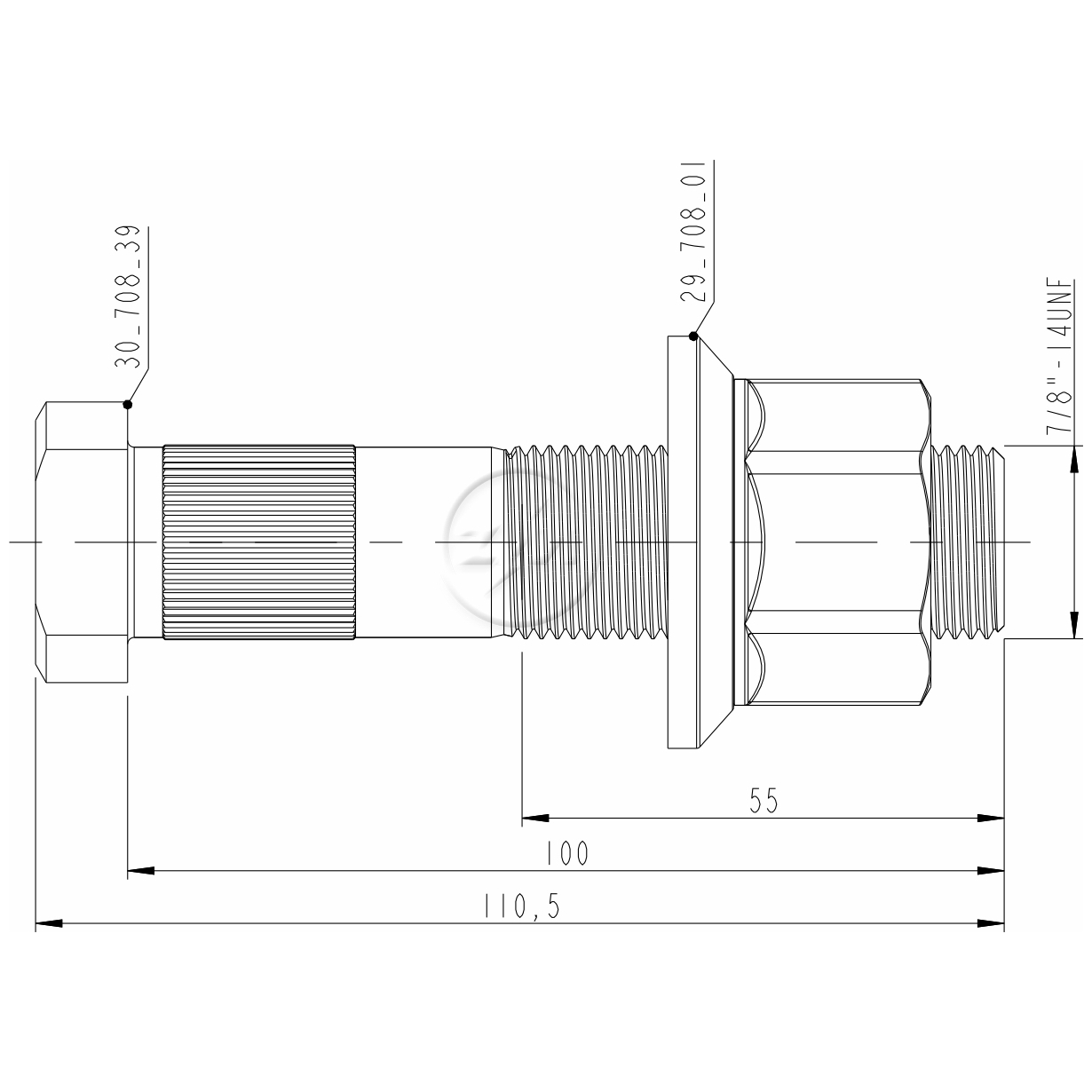 Kit 24 Parafuso Roda 7/8"x100/110,5xCH1.5/16" - ZM - (2)