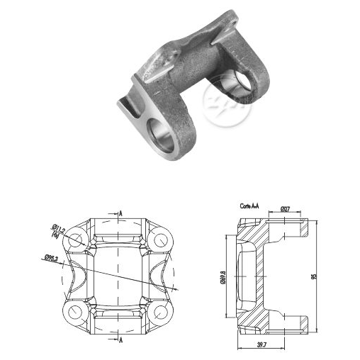 Flange de Orelha do Cardan - ZM - 435.001.13 - (1)