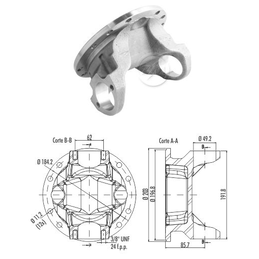 Flange de Orelha do Cardan - ZM - 435.007.01 - (1)