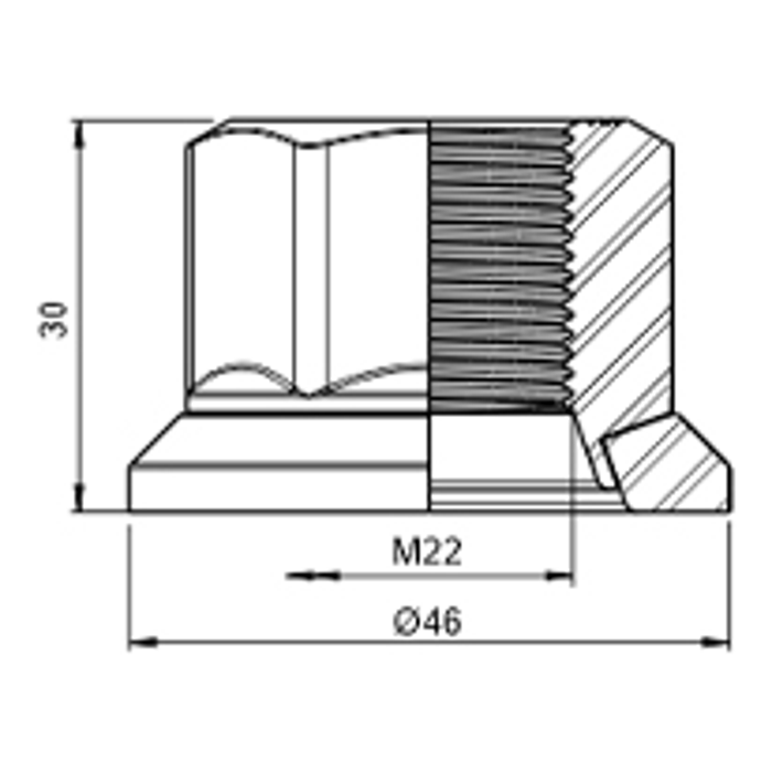 Kit 30 Porca da Roda M22-1,5 x CH33 x H30 - ZM - 529.022.05 - (2)