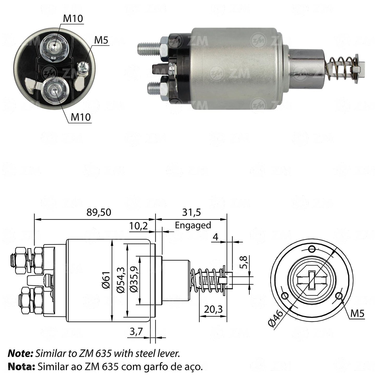 Relê Auxiliar de Partida - ZM - 536 - (2)