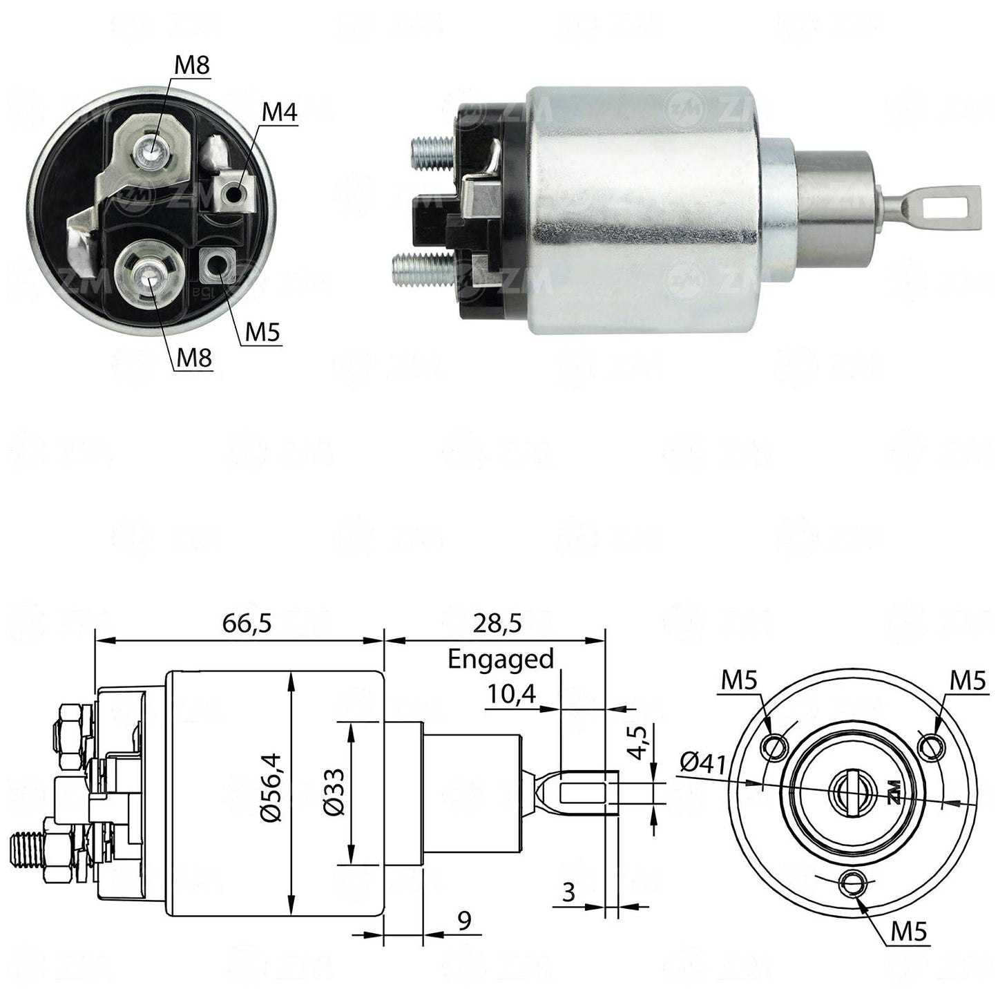 Kit 14 Relê Auxiliar de Partida - ZM - 571 - (3)