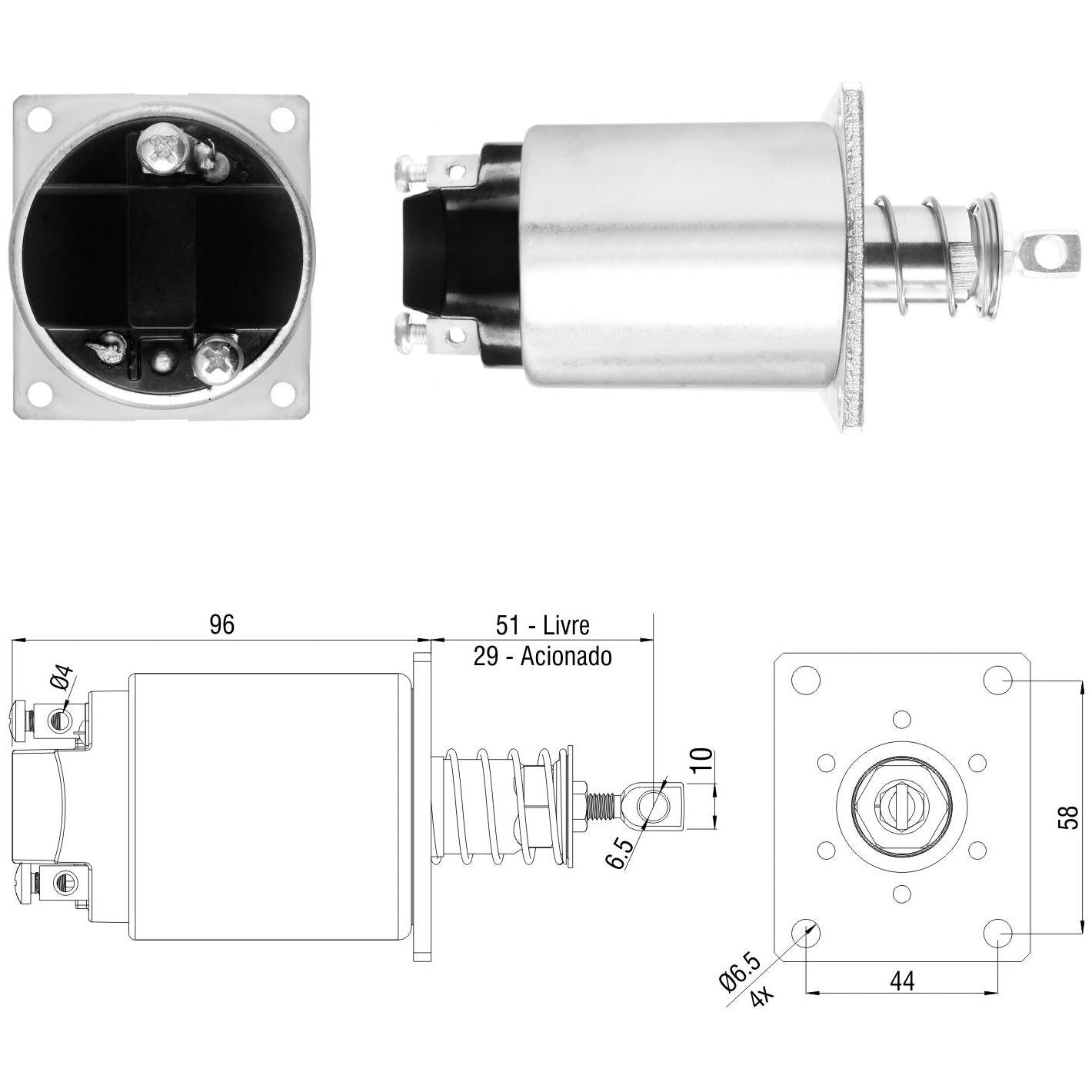 Solenoide de Corte da Bomba Injetora - ZM - 5-733 - (1)
