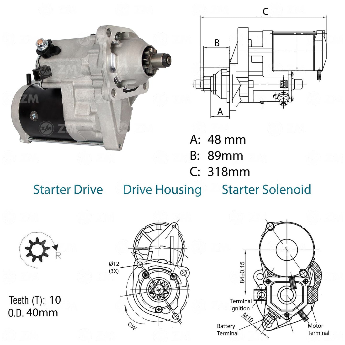 Motor de Partida OSGR 12V - ZM - 80.140.13 - (2)