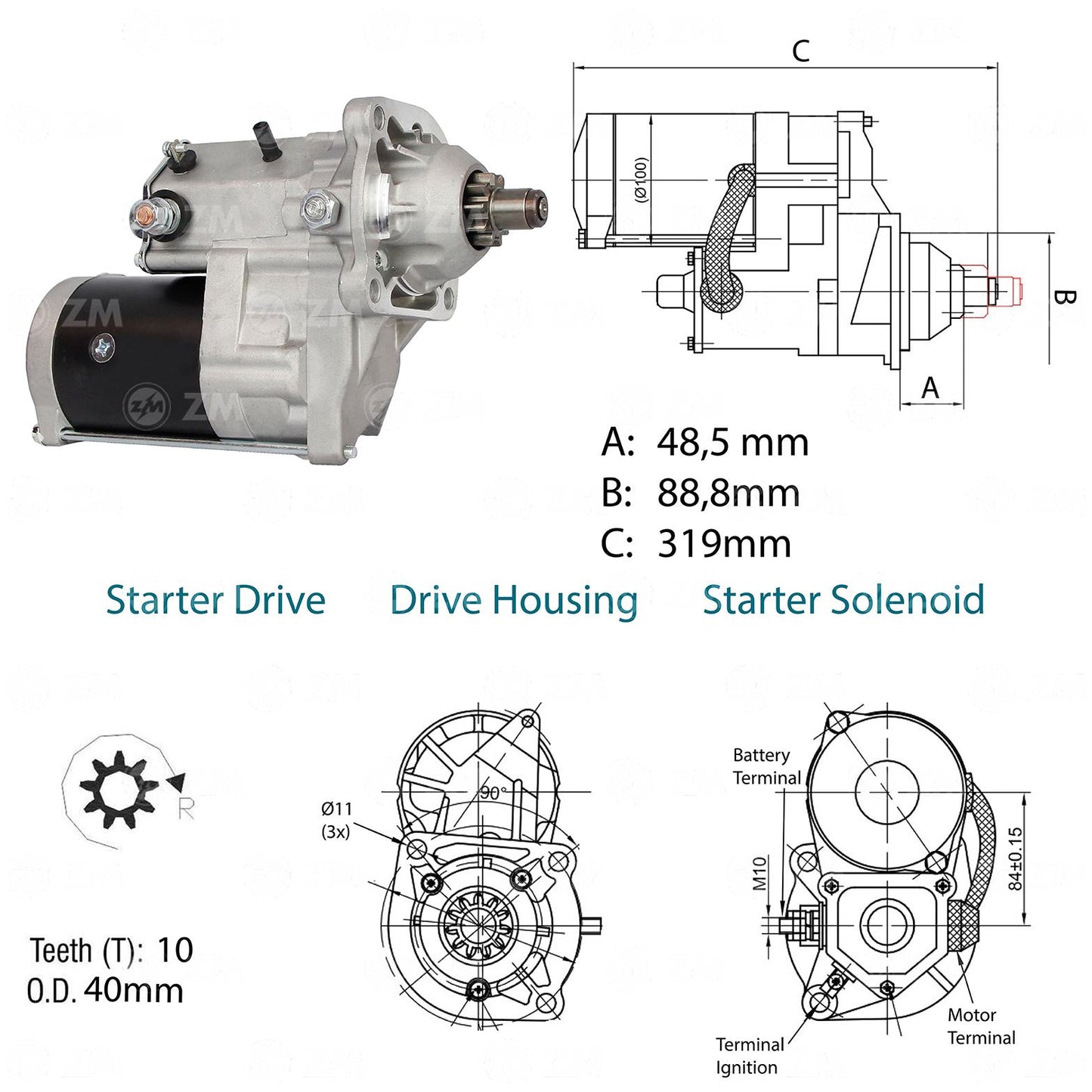 Motor de Partida OSGR 24V - ZM - 80.141.05 - (2)