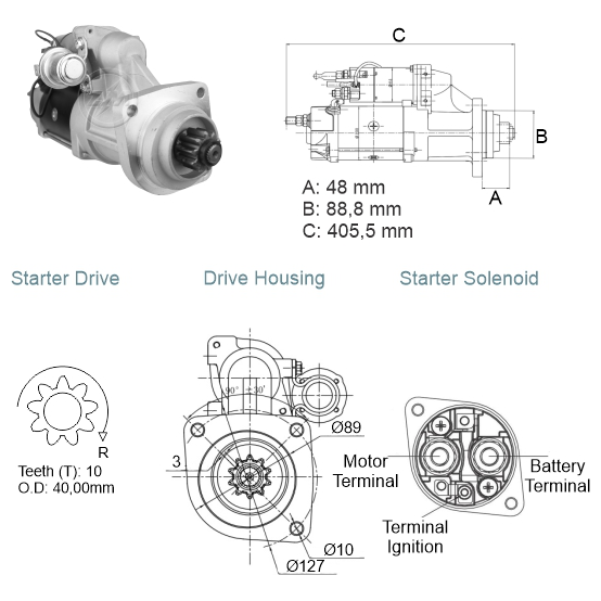 Motor de Partida 38MT 24V - ZM - 80.380.06 - (1)