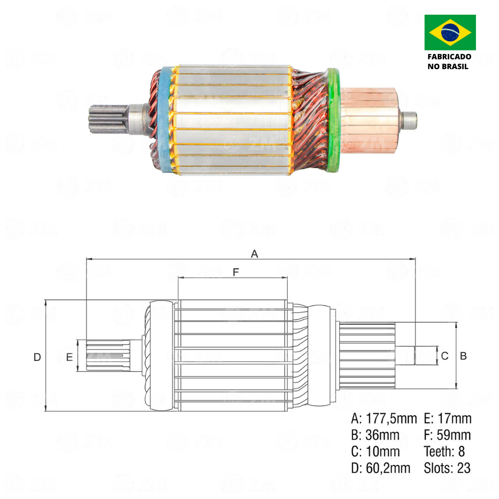 Induzido do Motor de Partida 24V - ZM - 83.805.01 - (2)