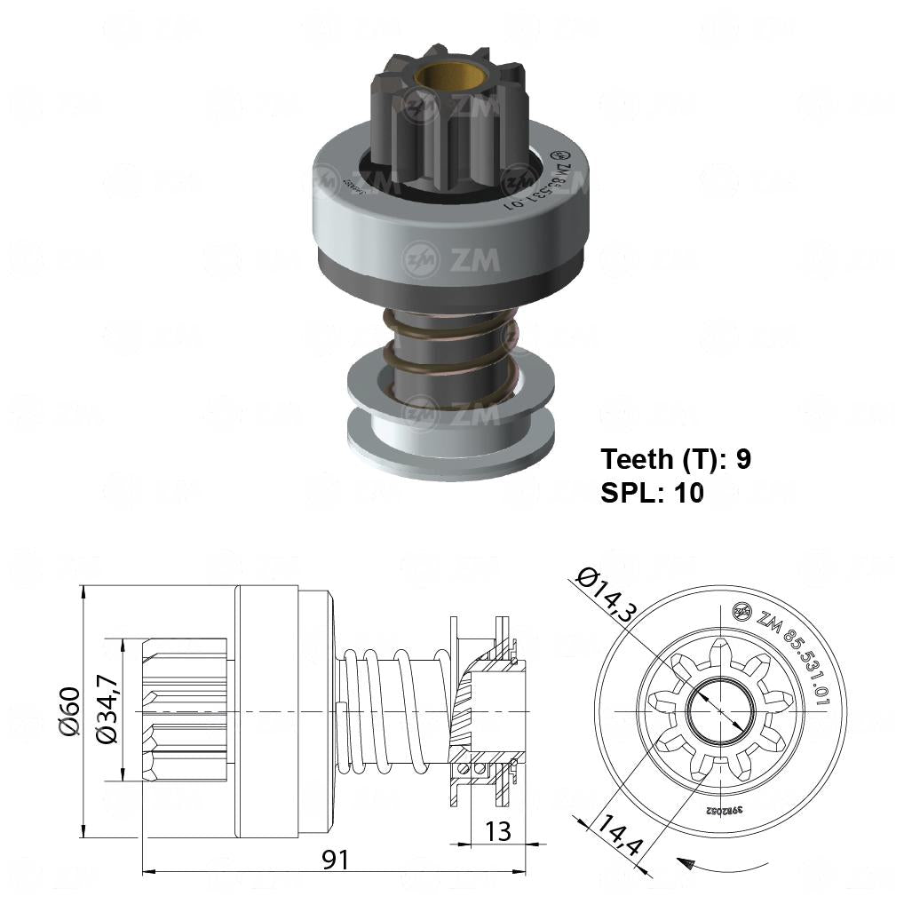Impulsor de Partida - ZM - 85.531.01 - (1)