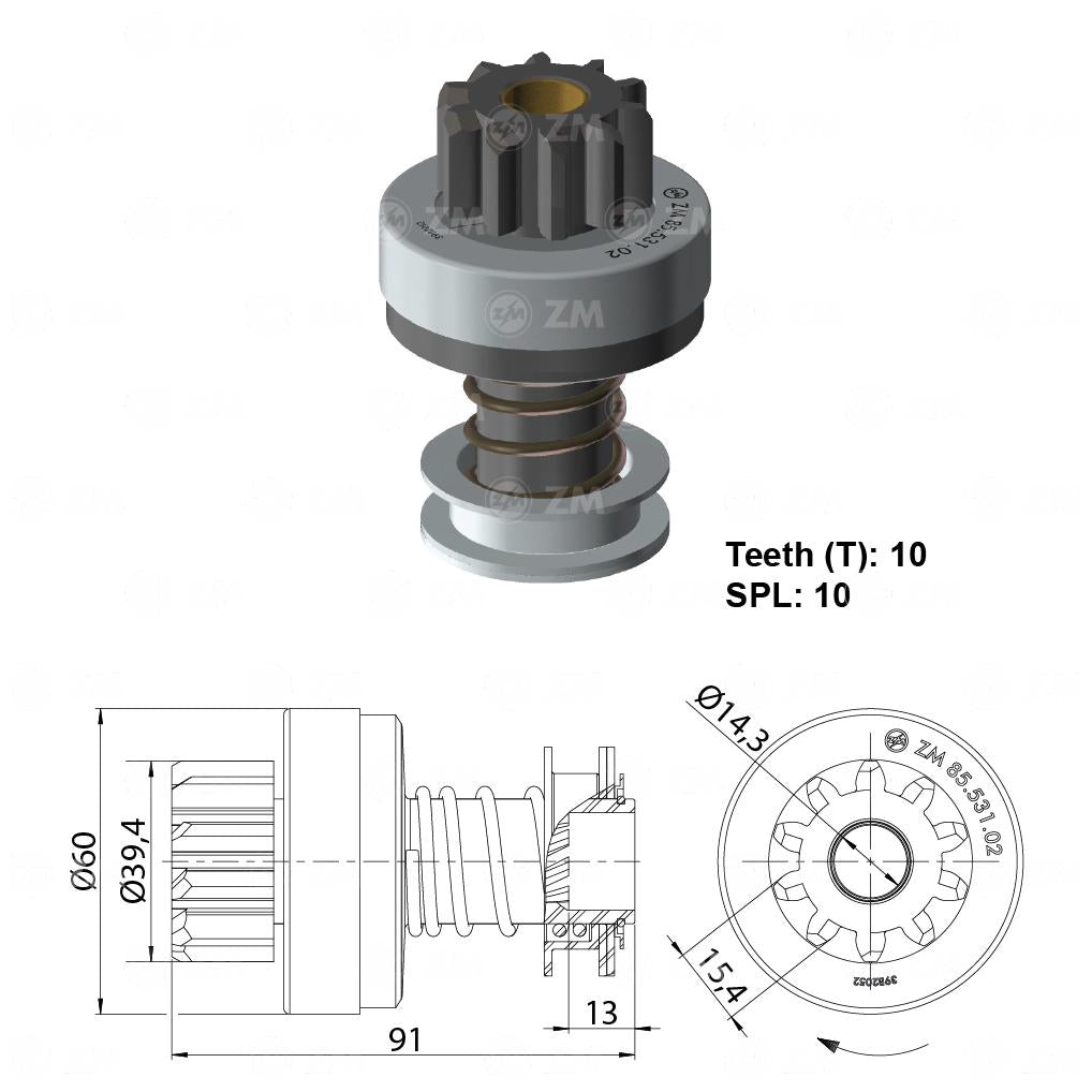 Impulsor de Partida - ZM - 85.531.02 - (1)