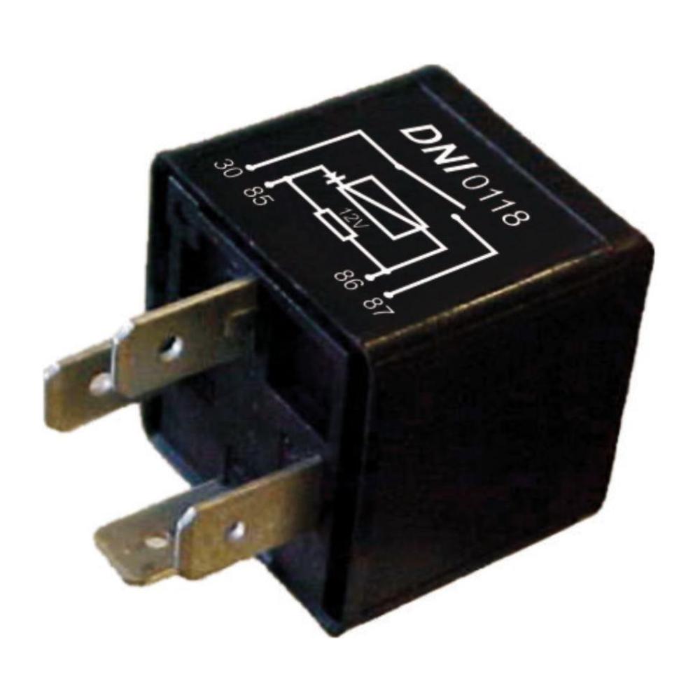 Relê 12V Modelo Auxiliar Cor 40Ah 4 Terminais - DNI - 0118 - (1)